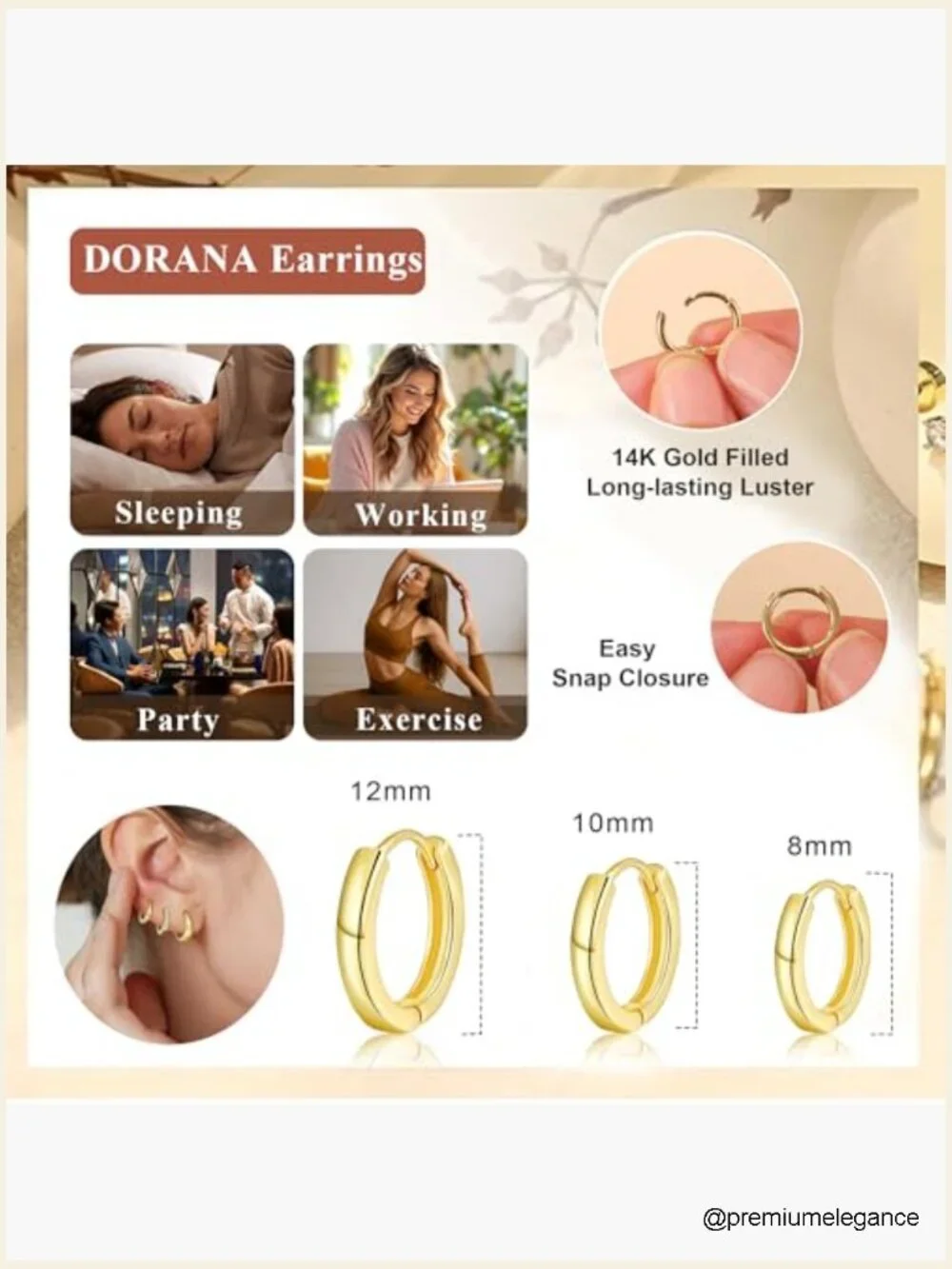 3 Pairs 925 Sterling Silver Huggie Hoop Earrings Set Hypoallergenic Small Stack
